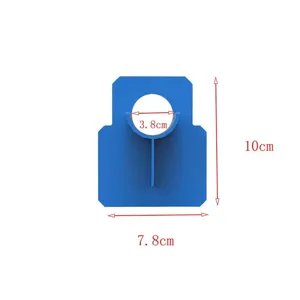 Zwembad buis houder steun klem met afmetingen, zwembad accessoire detail weergave.