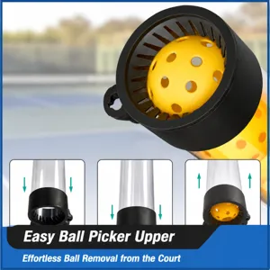 Tubo raccoglitore per palline da pickleball trasparente progettato per comoda raccolta