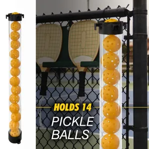 Tubo raccoglitore per pickleball trasparente e porta quattordici palline da esterno.