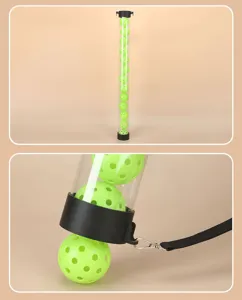Pickleball Sammler Tube klarsicht Kunststoff Aufhebwerkzeug mit Gurt für Bälle neu