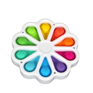 Giocattolo antistress girasole push pop bubble fidget, utile gioco sensoriale in silicone per bambini.