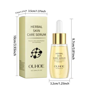 Siero cura della pelle alle erbe OUHOE 30ml con flacone contagocce e scatola per idratazione viso.