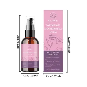 Siero idratante antirughe OUHOE 60ml cura del viso dettagli sulle dimensioni di bottiglia e scatola