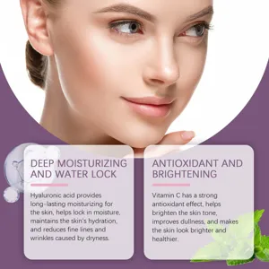 Dettaglio del siero viso idratante con acido ialuronico e vitamina c per la massima cura.