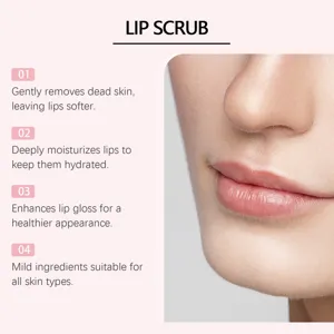 Exfoliante de labios suave para labios lisos, hidratación profunda y cuidado delicado.