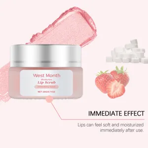 Exfoliante de labios WEST MONTH con aroma a fresa para labios suaves y hidratados, 20g.