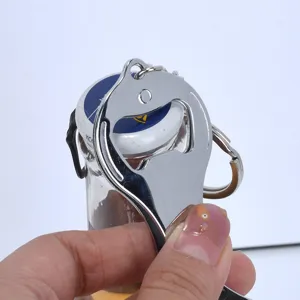 Macro detail view showing the multi-functional stainless steel bottle opener in use