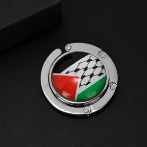 Foldable table purse hanger featuring the Palestinian flag design and keffiyeh pattern