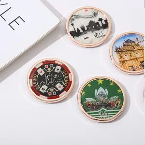 Juego de imanes decorativos de metal para nevera con monumentos de Macao y casino