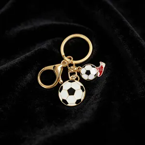Creative Metal Football Keychain Zinc Alloy Sporty Soccer Jersey Shoe Pendant Keyring For Men Fans Souvenir Gift