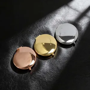 Portable Compact Makeup Mirror Double Sided Folding Round Pocket Mirror High Definition ABS Silver Mirror For Women Students