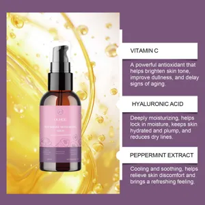 Primo piano del siero idratante antirughe con vitamina C e acido ialuronico