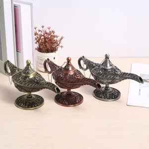 Vintage Aladdin genie lamp metal decorative ornaments for luxury home table decor