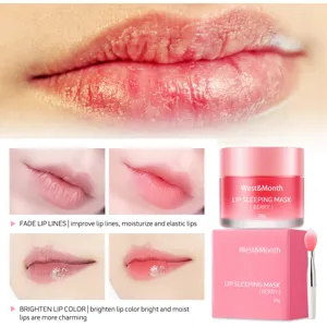 Mascarilla labial nocturna West&Month con extracto de bayas para hidratar y suavizar.