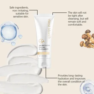 Detergente viso delicato agli aminoacidi per la cura quotidiana della pelle e idratazione.