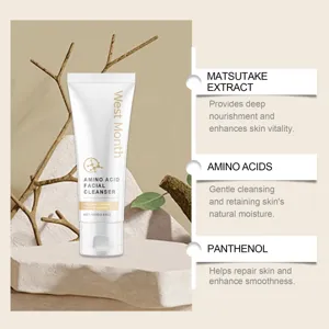 Dettaglio detergente viso aminoacidico West Month, pulizia profonda delicata e cura.