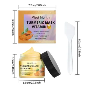 West Month Kurkuma Vitamine C Gezichtsmasker 150g diepe reiniging hydraterende huidverzorging.