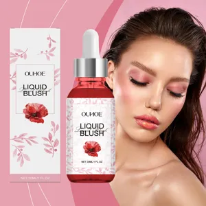 Blush liquido OUHOE per un trucco naturale e luminoso delle guance 30ml dettaglio prodotto vista