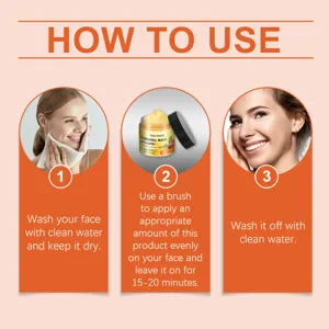 Kurkuma vitamine C gezichtsmasker gebruiksaanwijzing stap voor stap applicatie detail.