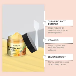 WEST MONTH Kurkuma Vitamine C Gezichtsmasker Klei voor Diepe Reiniging en Hydratatie