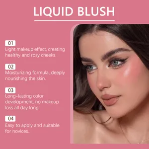 Fard liquido per guance rosee naturali, formula idratante e trucco a lunga tenuta.