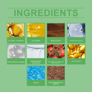 OUHOE groene tomaat reinigende kleimasker ingrediënten uitsplitsing detail afbeelding.