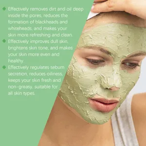 Groene tomaat gezichtsmoddermasker voor diepe reiniging, oliecontrole en frisse huid.