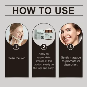 Detail view showing step-by-step usage instructions for whipped tallow moisturizing face cream.