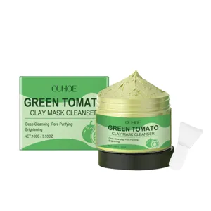 OUHOE Groene Tomaat Klei Masker Diepe Reiniging Poriën Zuiverend 100g Gezicht