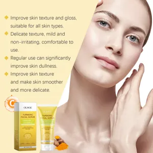 Scrub viso alla curcuma OUHOE esfoliante delicato per pelle luminosa e pulita 100g