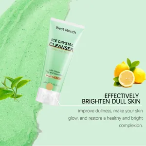 WEST MONTH detergente viso anti-acne con tè verde e acido salicilico, 100g pulizia profonda.