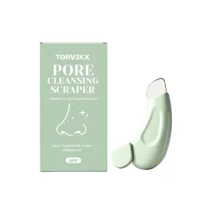 Rasqueta limpiadora de poros verde herramienta de belleza con caja para eliminar puntos negros.