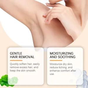 Creme depilatoire OUHOE pour corps et visage, soin doux des aisselles et peau lisse.