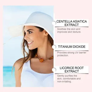 Hydraterende verhelderende crème met centella-extract en titaandioxide voor buiten UV-bescherming.
