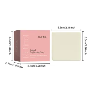 OUHOE savon de nettoyage facial eclaircissant au retinol dimensions details doux 80g