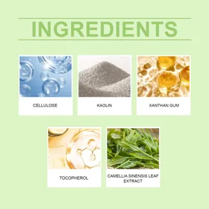Infografica dettagliata degli ingredienti per la cura della pelle al tè verde.