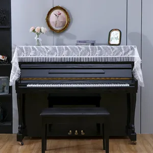 Housse de piano en dentelle blanche anti-pousisiere demi housse moderne minimaliste elegante tissu