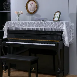Housse de piano en dentelle blanche style français moderne minimaliste anti-poussière tissu