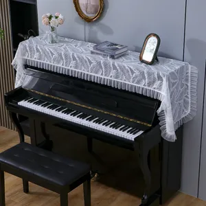 Housse Anti-Poussière pour Piano en Dentelle Moderne Française Tulle Transparent Protecteur de Piano Électronique Tissu Décoratif pour la Maison