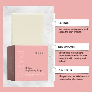 Savon éclaircissant au rétinol OUHOE avec niacinamide et arbutine pour une peau lisse et éclatante.