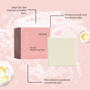 Savon éclaircissant au rétinol OUHOE pour un nettoyage doux du visage et un soin lisse.
