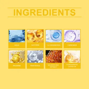 Infografica dettagliata degli ingredienti del siero idratante che mostra componenti chiave.