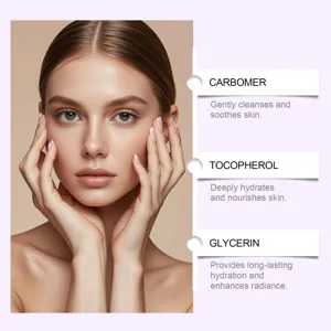 Siero viso idratante per la cura della pelle con ingredienti nutrienti ed essenziali.
