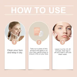 Detalle de las instrucciones paso a paso para aplicar correctamente esta mascarilla facial hidratante.