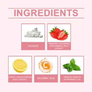 Infografica dettagliata dello scrub labbra alla fragola OUHOE con ingredienti naturali top.