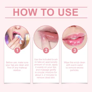 Guida all'uso dettagliata per lo scrub labbra alla fragola idratante e la cura.