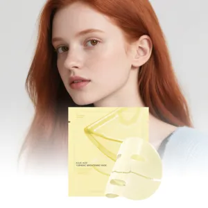 Mascarilla Facial Iluminadora de Ácido Kójico y Cúrcuma Hoja Hidratante Cuidado de la Piel Bolsa Individual