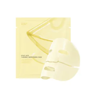 Mascarilla facial profesional iluminadora de cúrcuma y ácido kójico en sobre brillante