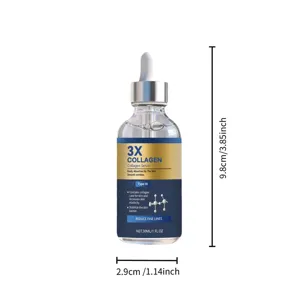Kollagen Gesichts-Serum Pipettenflasche Detailansicht mit kompakter Größe und Tropfer.
