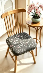 Gemuetliches Stuhlkissen Sitzkissen mit botanischem Print fuer Holzstuehle Esszimmer Dekor